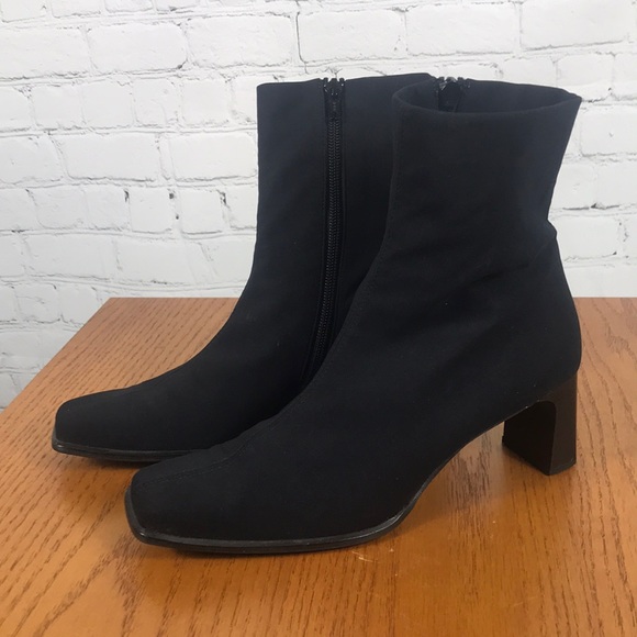 Paul Green Shoes - PAUL GREEN BLACK STRETCH ANKLE BOOT 8.5M US Sq Toe